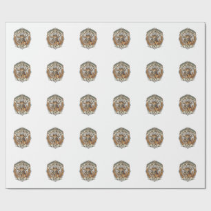Papier Cadeau Chat à mécanisme Steampunk Vintage Art Vector Shi