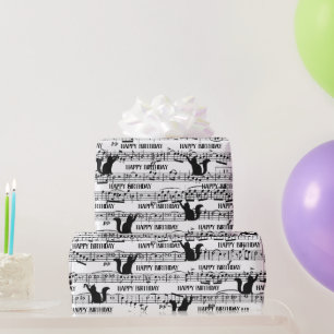 Papier Cadeau Chat Anniversaire Sur Partition