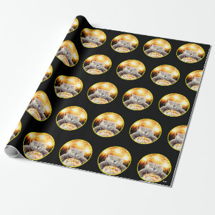 Papier Cadeau Chat Avec Cupcake Sparkler