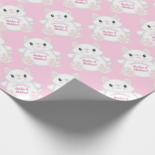 Papier Cadeau Chat Baby shower Kitty Rose