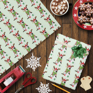 Papier Cadeau Chat Calico de Noël amusant