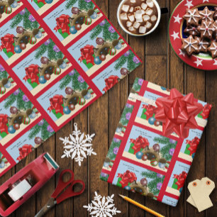 Papier Cadeau Chat d'ornement de Noël