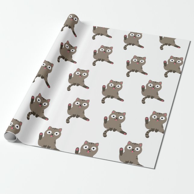 Papier Cadeau Chat drôle (Déroulé)