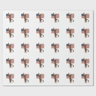 Papier Cadeau Chat patriotique Drapeau américain Design vectorie
