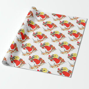 Papier Cadeau Chat vintage Santa Claus (Noël), Louis Wain