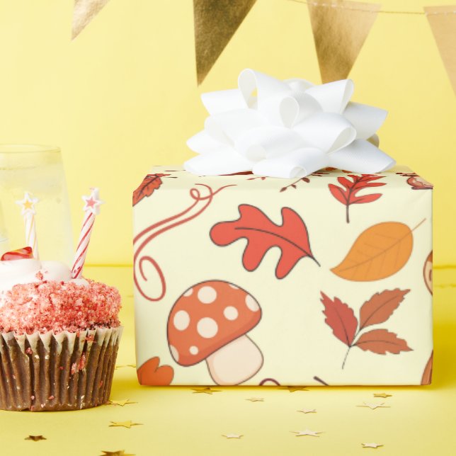 Papier Cadeau Châtaignes douillettes et papier Feuille à envelop (Fête d'anniversaire)