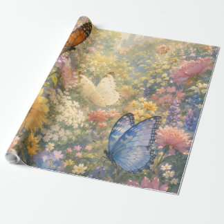 Papier Cadeau Château de jardin secret de papillon magique
