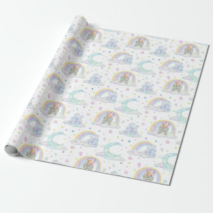 Papier Cadeau Château Et Nuages De Diamant Du Cute Pastel