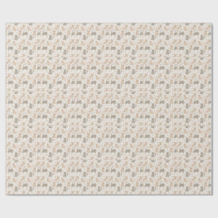 Papier Cadeau Chatons joueurs et empreintes de pattes - Motif de