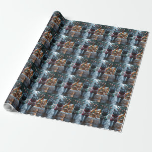 Papier Cadeau Chats Bleus Russes Noël Neige Vacances 