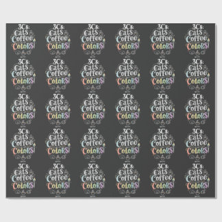 Papier Cadeau Chats Café et Couleurs