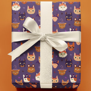 Papier Cadeau Chats d'Halloween en costume