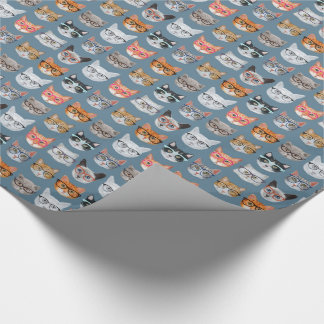 Papier Cadeau Chats mignons portant le motif en verre