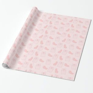 Papier Cadeau Chats roses et Motif de jellybeans