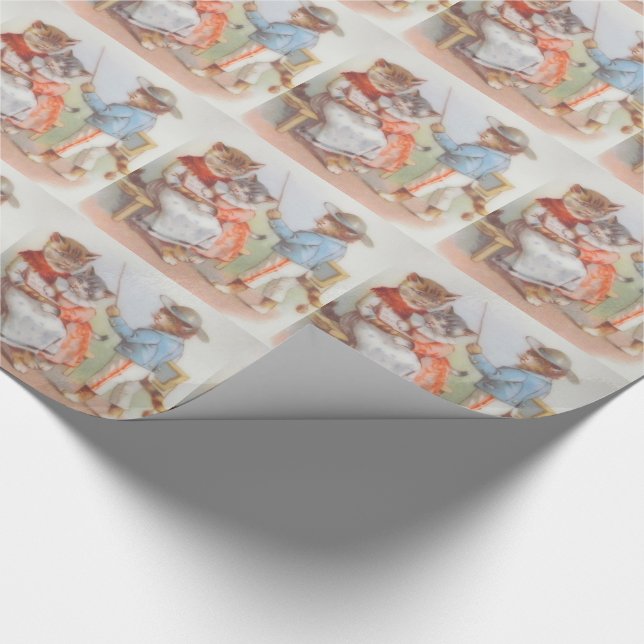 Papier Cadeau Chats victoriens en chats (Coin)