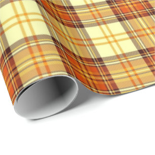 Papier Cadeau Chaud carreau d'automne