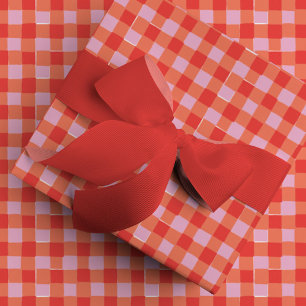 Papier Cadeau Chauffage de buffle rose et rouge à main