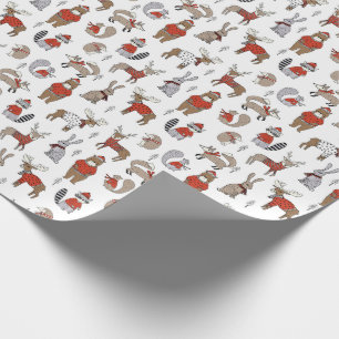 Papier Cadeau Chauffage Météo Animaux d'hiver