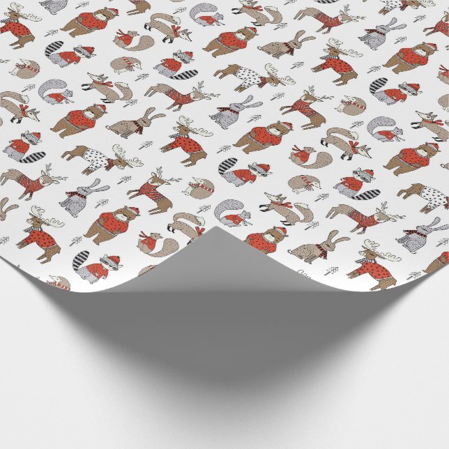 Papier Cadeau Chauffage Météo Animaux d'hiver (Coin)
