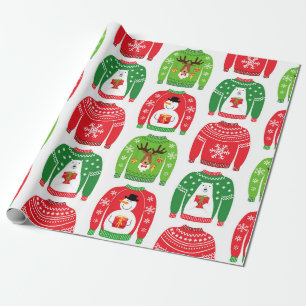 Papier Cadeau Chauffage Xmas moche Ours polaire Snowman Rudolf R