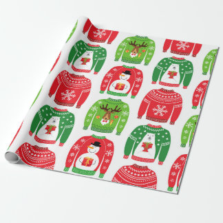 Papier Cadeau Chauffage Xmas moche Ours polaire Snowman Rudolf R