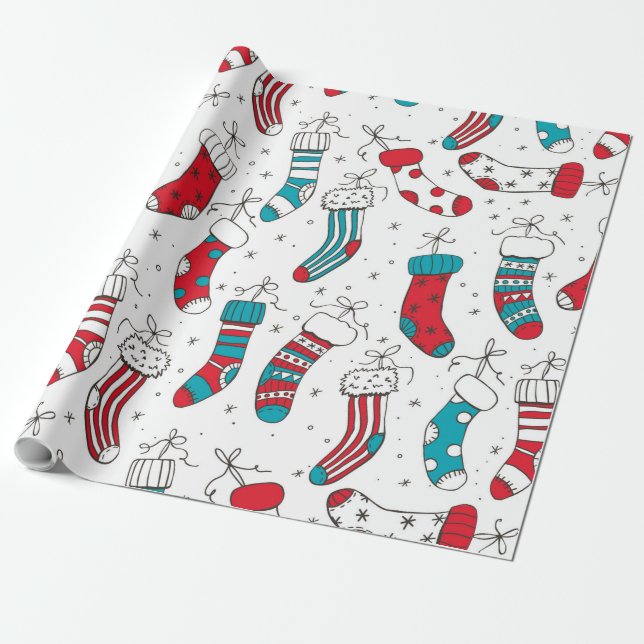 Papier Cadeau Chaussettes de Noël (Déroulé)