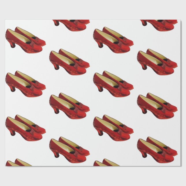 Papier Cadeau Chaussons Rouges Ruby Papier à envelopper pour ven (Plat)