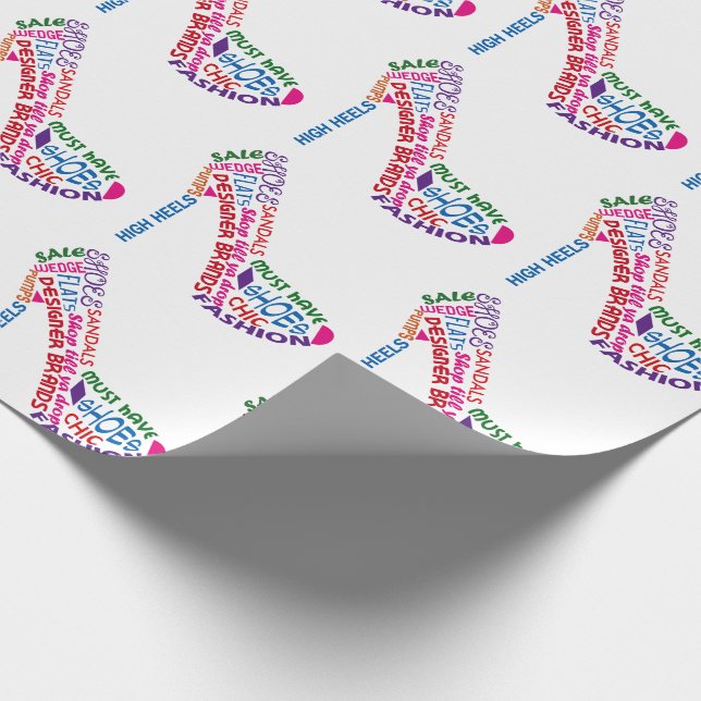 Papier Cadeau Chaussure à talon élevé (Coin)