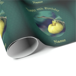 Papier Cadeau Chaussure Lady Jaune Personnalisée Anniversaire