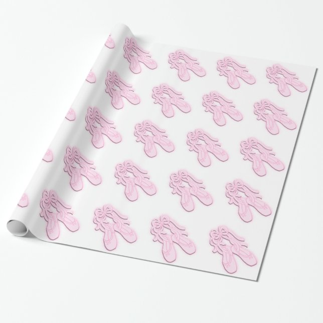 Papier Cadeau Chaussures en Ballon Rose (Déroulé)