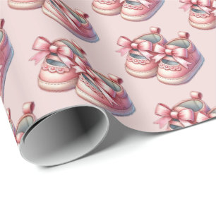 Papier Cadeau Chaussures filles mignonnes motif