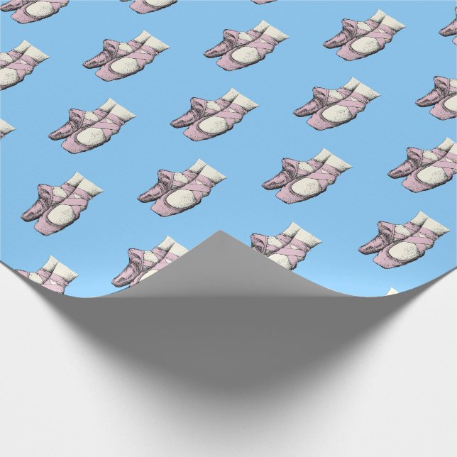 Papier Cadeau Chaussures Lt Rose Ballerina En Pointe FL Sky Blue (Coin)