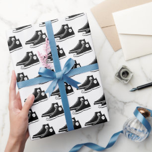 Papier Cadeau Chaussures noires sur fond blanc