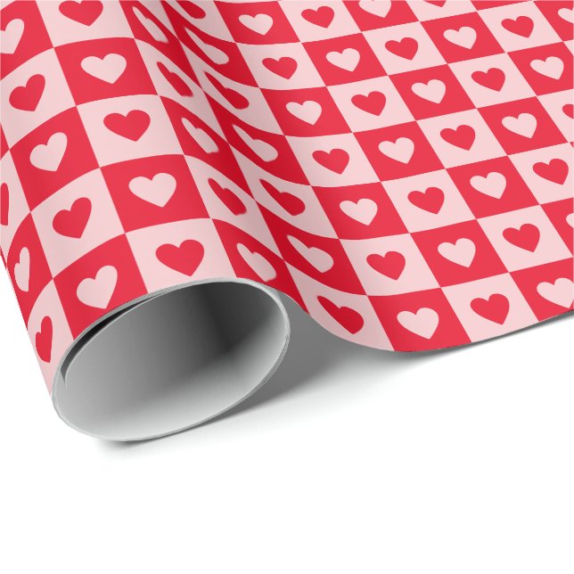 Papier Cadeau Chaussures rouge et rose en carton Saint-Valentin (Coin rond)