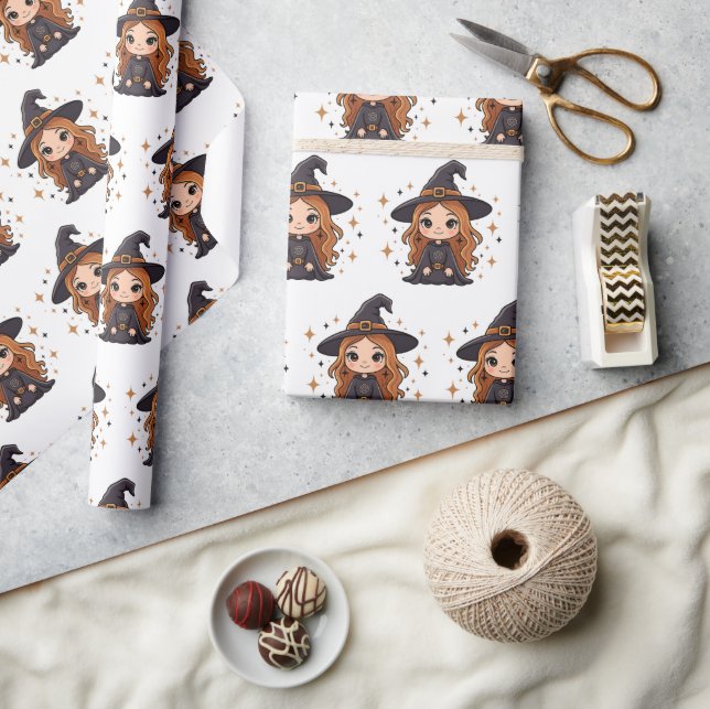 Papier Cadeau Chauve sorcière d'Halloween | Éffrayant adorable (Artisanat)