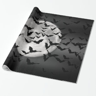 Papier Cadeau Chauves-souris et Pleine lune