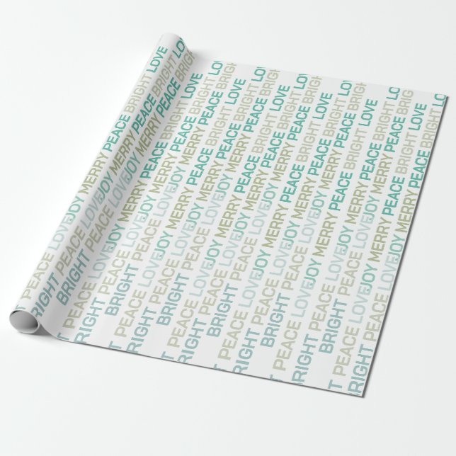 Papier Cadeau Cheer de Vacances - Papier d'Enveloppement Blanc (Déroulé)