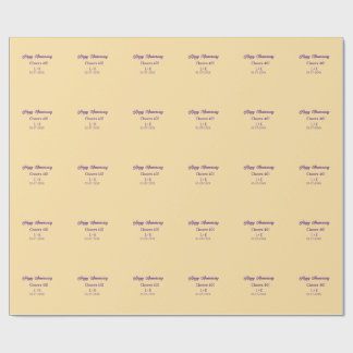 Papier Cadeau Cheers 40 happy anniversary purple orange pastel n