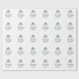 Papier Cadeau Cheers thirty birthday cake black scribble hand