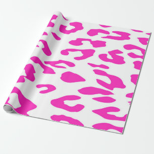 Papier Cadeau Cheetah rose et blanc taches Poster de animal