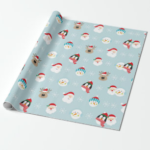Papier Cadeau Chef du motif de personnage de noël, noël gif