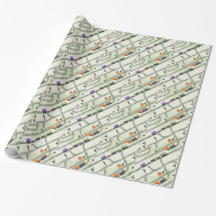 Papier Cadeau Chemin de fer