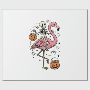 Papier Cadeau Chemise de bonbons d'Halloween de flamant rose che