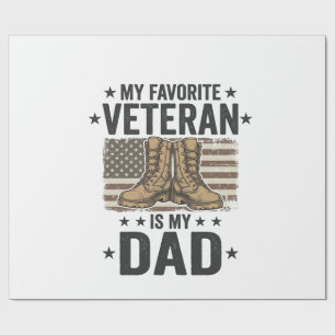 Papier Cadeau Chemise de bottes de combat patriotique pour papa 