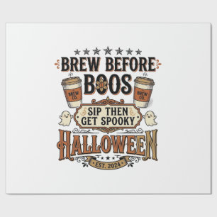 Papier Cadeau Chemise de café Halloween Brassez avant les fantôm