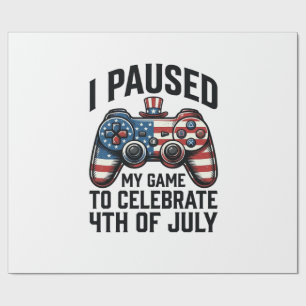 Papier Cadeau Chemise de jeu vidéo patriotique du 4 juillet Game