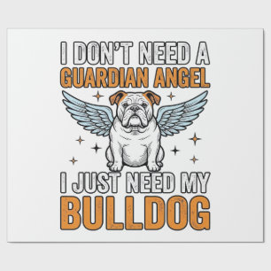 Papier Cadeau Chemise de l'ange gardien Bulldog amateur de chien