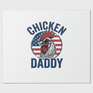 Papier Cadeau Chemise patriotique vintage Coq Papa Poulet Desi