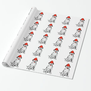 PAPIER CADEAU CHENETS DE DALMATE DE PAPIER D'EMBALLAGE