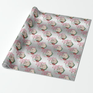 Papier Cadeau CHÈQUE   Voeux de Noël Bébé Chèvre Baisers Angora